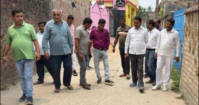 वार्ड संख्या 24 मे निर्माण कार्य के लिए किया चयनित स्थल का निरीक्षण