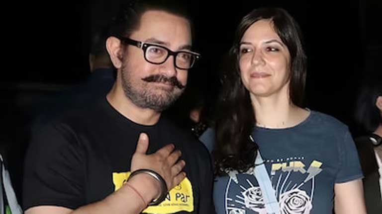 बॉलीवुड अभिनेता आमिर खान अपनी पार्टनर गौरी स्प्रैट के साथ जिनकी होने वाली है तीसरी शादी कोर्ट मैरिज के जरिए बांद्रा मुंबई में।