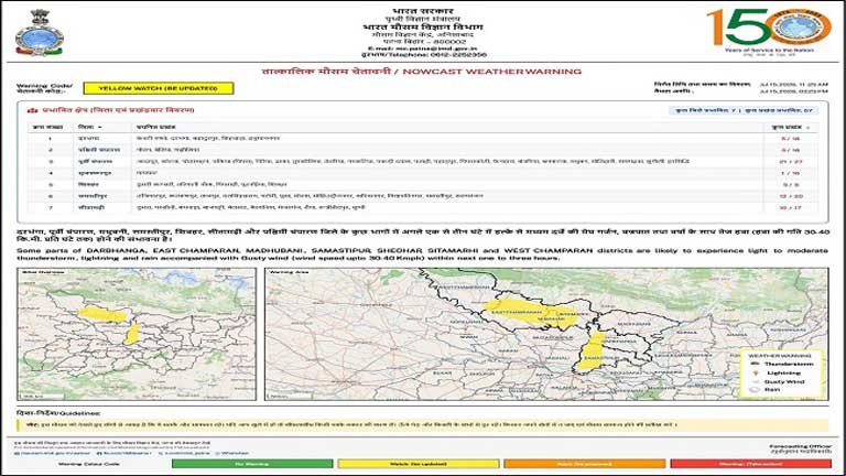 बिहार में अगले 3 घंटे में मूसलाधार बारिश और तेज आंधी का ऑरेंज अलर्ट, मौसम विभाग की चेतावनी के बीच छाए काले बादल