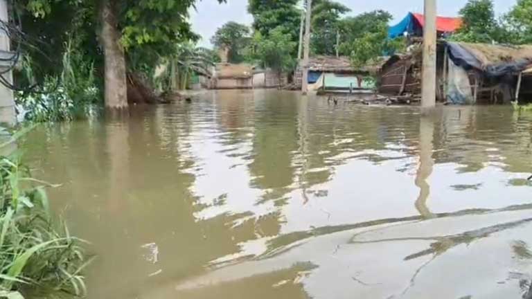बिहार के भागलपुर में गंगा और कोसी नदी के जलस्तर में गिरावट के बाद तटबंधों पर बाढ़ का खतरा और राहत कार्य